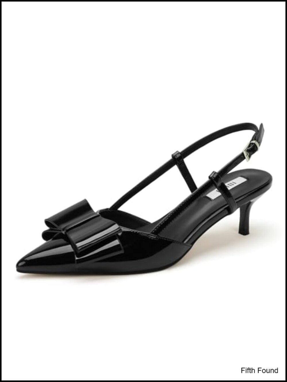 IDIFU Bow Slingback Kitten Heels Pointed Toe Buckle Strap Dress Pumps
